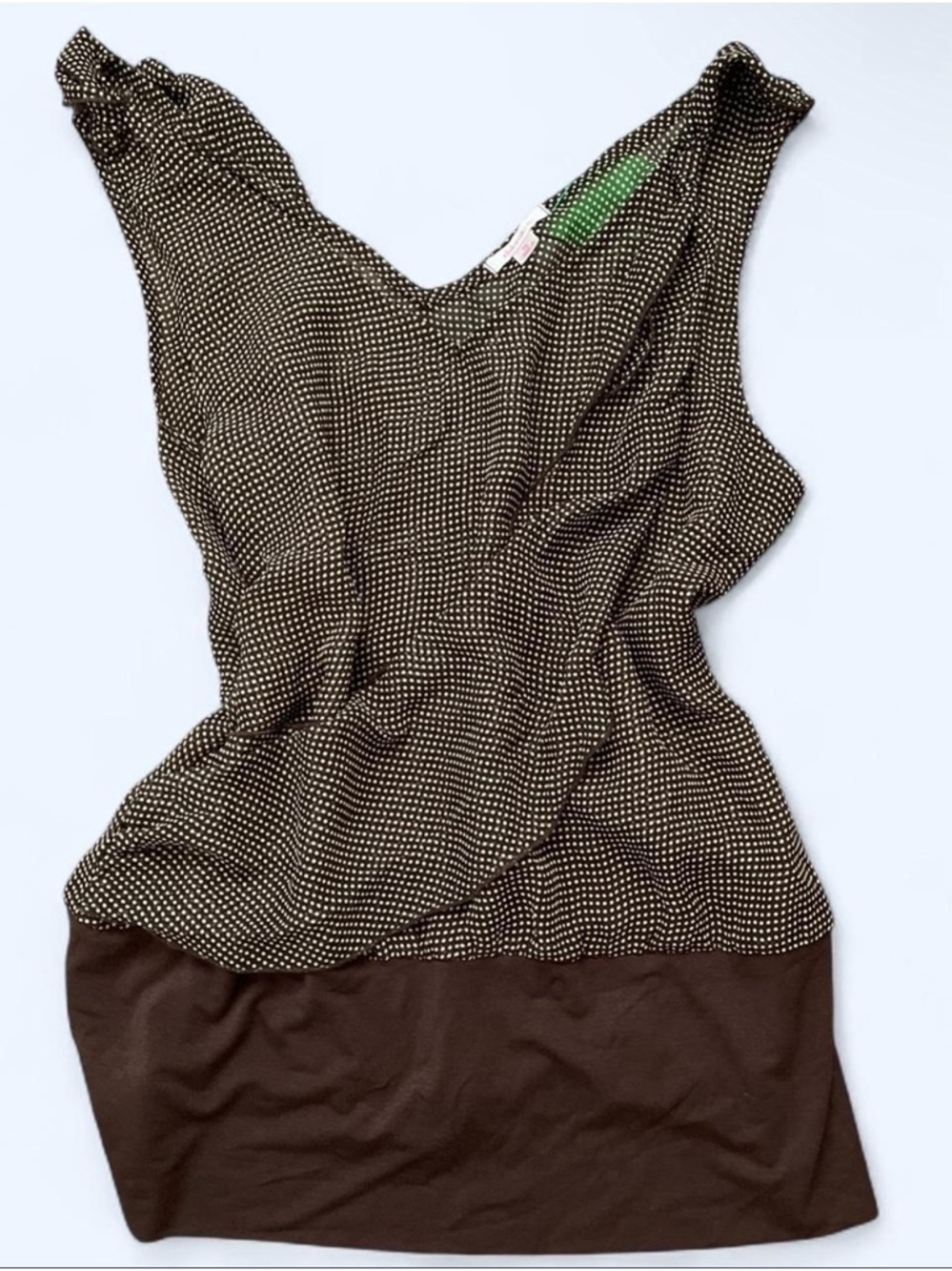 Y2K Xhilaration Brown Polka Dot Sleeveless Blouse